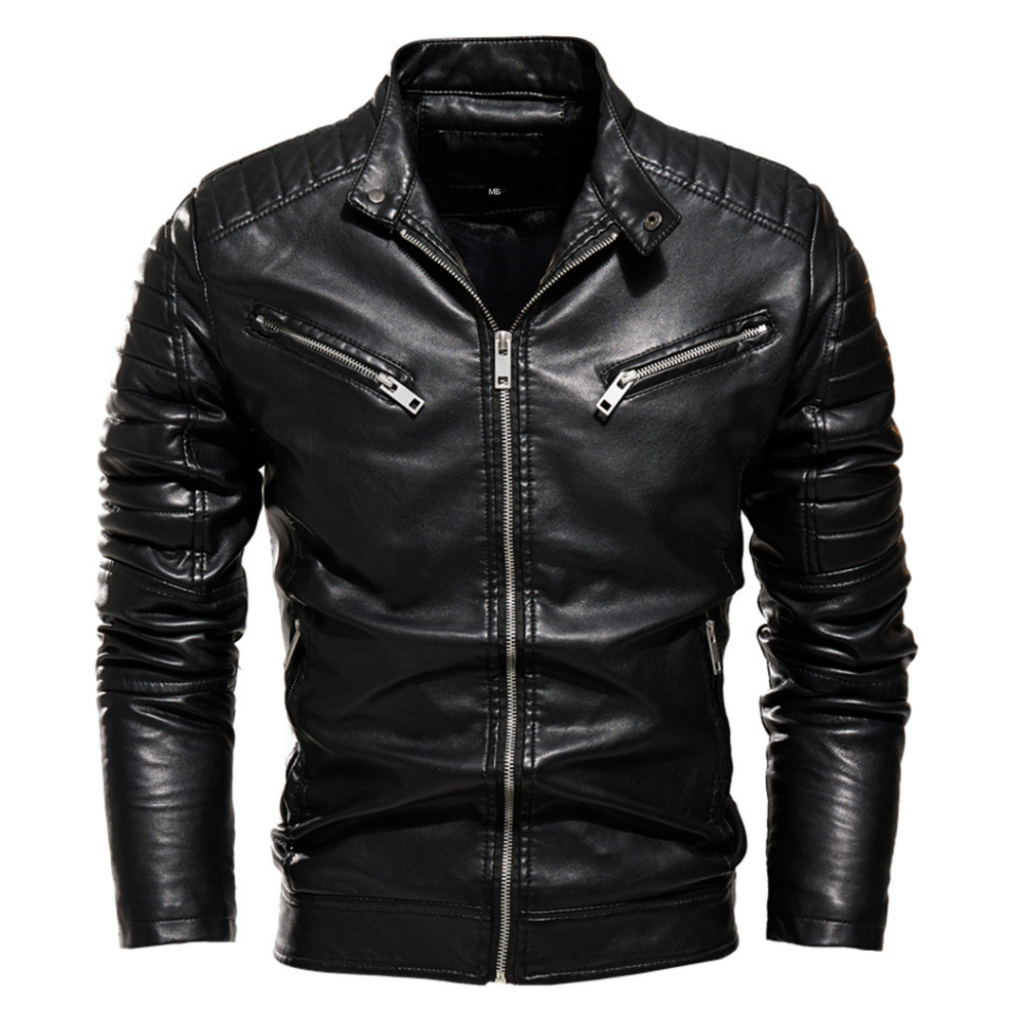 Jaqueta Couro Masculino Forrada Slim