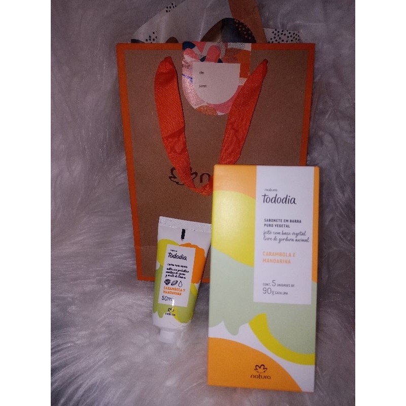 Natura todo dia creme de mão caixa de sabonete com 5 unidades