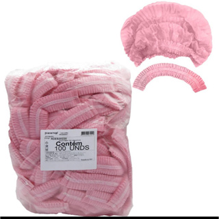 Touca Sanfonada Descartável com 100 unidades Rosa em Oferta na Shopee