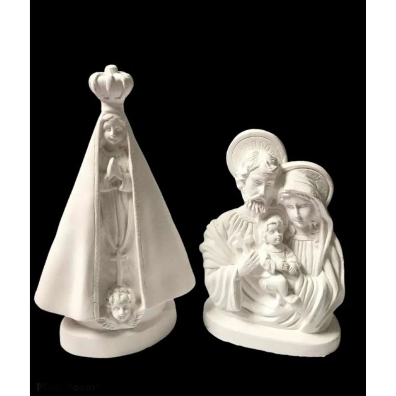 kit sagrada família 20cm + Ns 25cm gesso cru pra você personalizar
