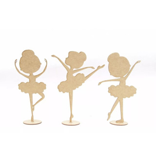5 Centro de mesa Bailarina Personalizada em MDF CRU Lembranças centro de mesa