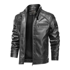 Jaqueta De Couro Masculina Resistente Slim