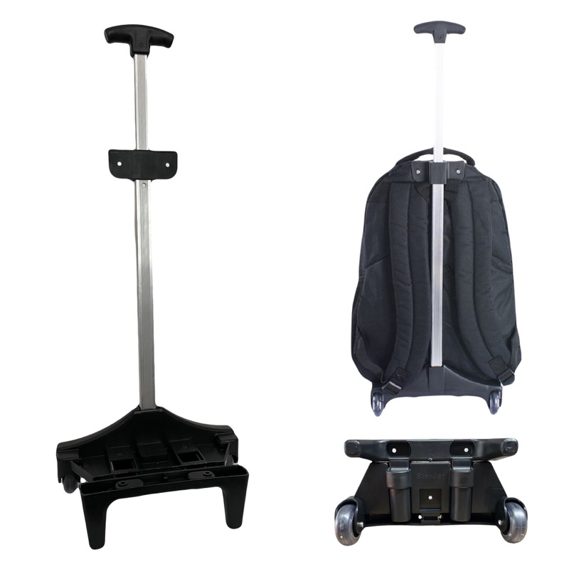 Suporte Carrinho para Mochila de 43 a 48cm com haste alumínio e rodinhas de silicone em Oferta na Shopee