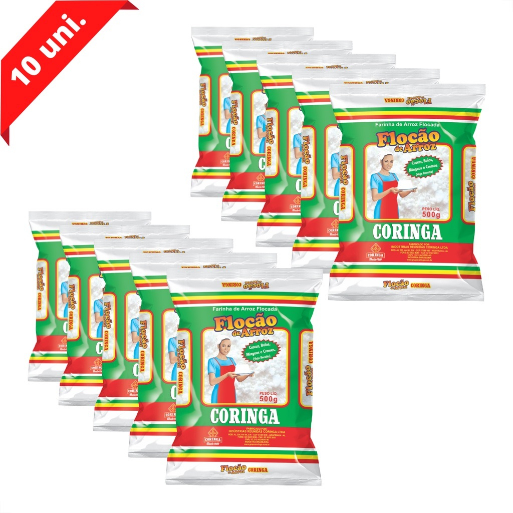 Flocão de Arroz Coringa - 500g C/ 10 Unidades em Oferta na Shopee