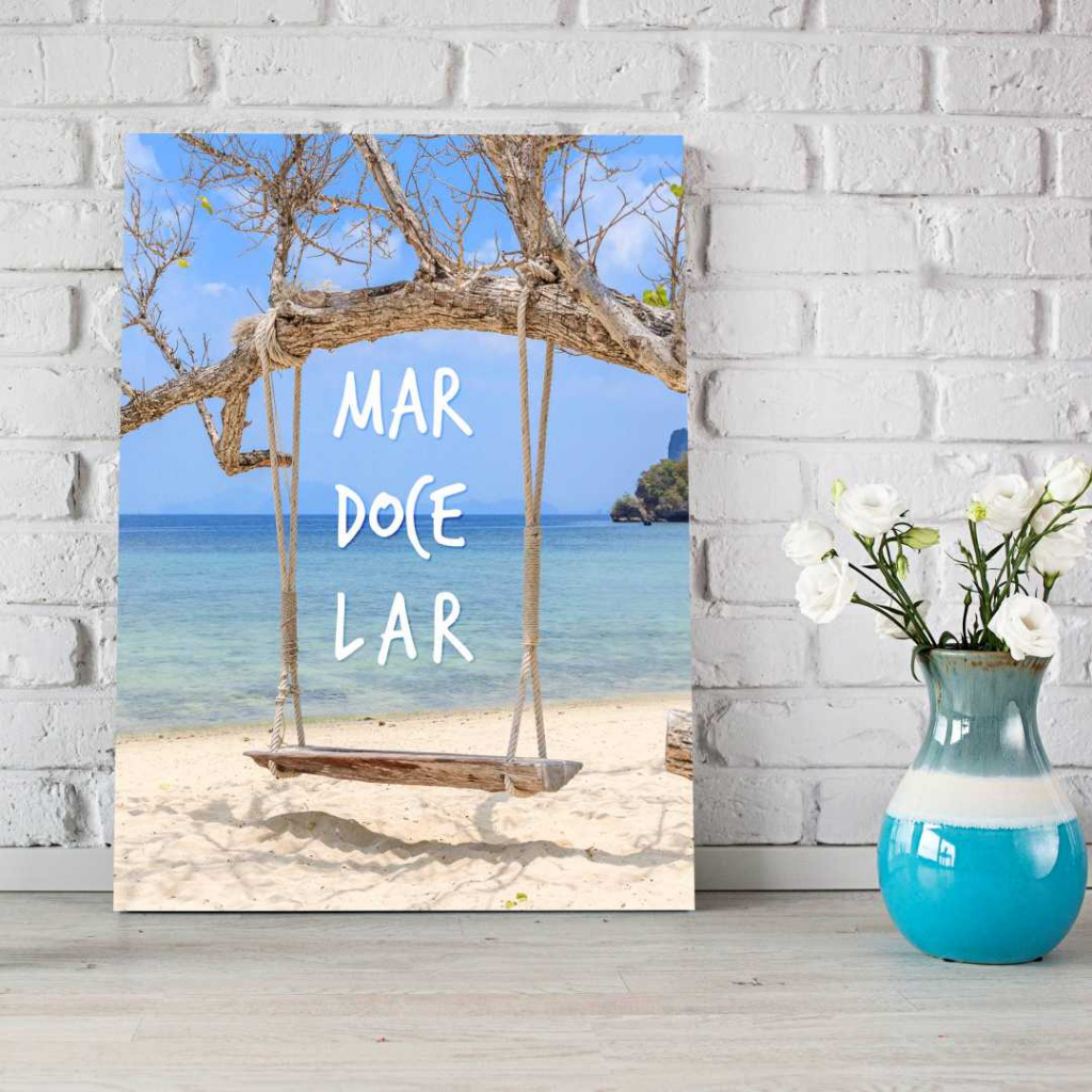 Quadro Decorativo Praia Verão Mar para Decoração de Parede Casa de Praia