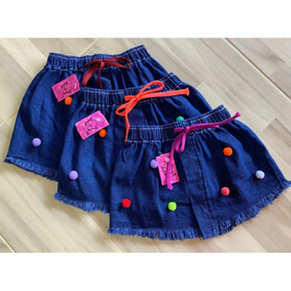 Kit 2 Saia jeans infantil bebê menina Variadas em Oferta na Shopee