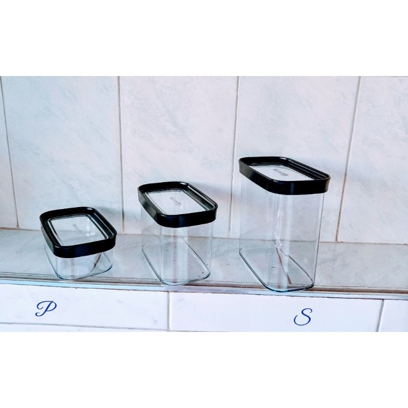 Porta mantimentos para cozinha  kit com 3 potes herméticos