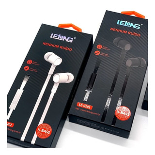 fone de ouvido lelong le-0201 com microfone cor perto branco qualidade muito boa