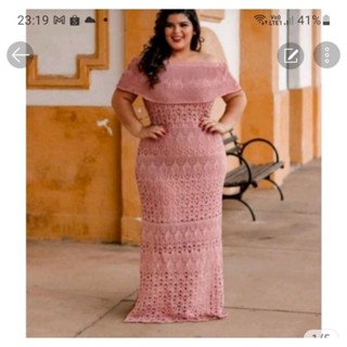 vestido longo ciganinha babadinho tricô
