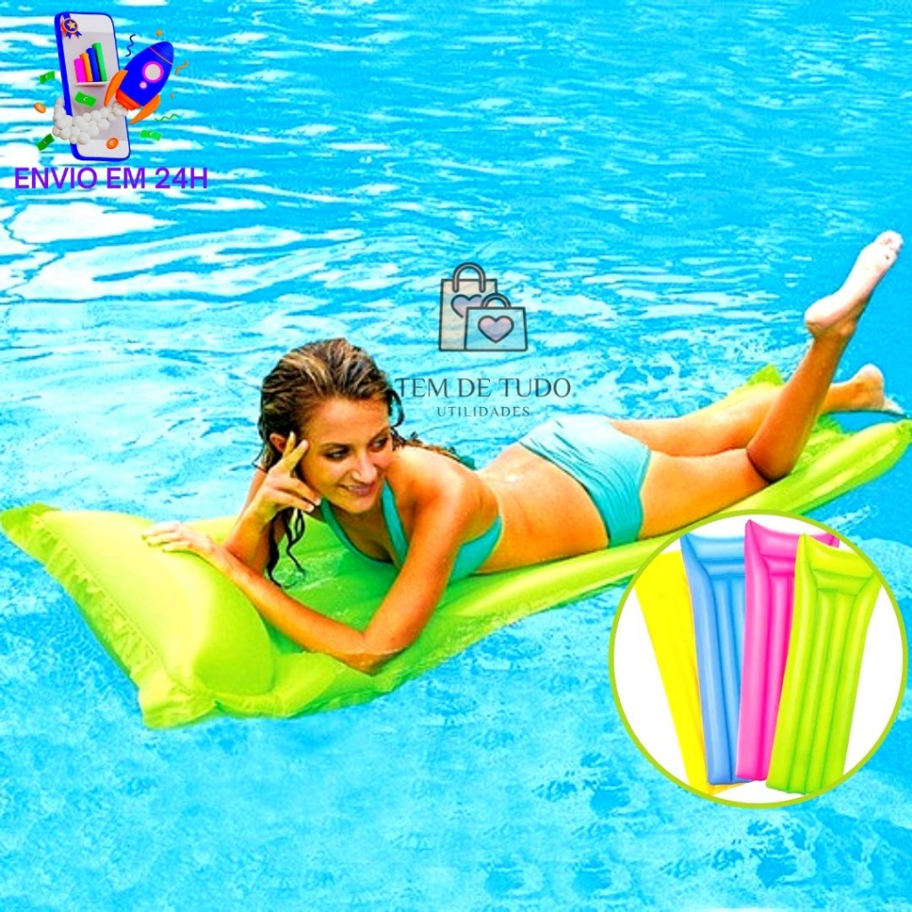 Boia Colchão de Piscina Colchão inflável Bronzeador Liso 1,83m X 69cm