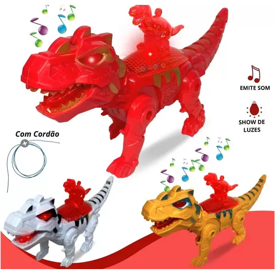 Dinossauro Robô De Brinquedo Com Luzes Led Movimento E Som em Oferta na Shopee