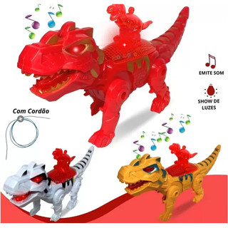 Dinossauro Robô De Brinquedo Com Luzes Led Movimento E Som