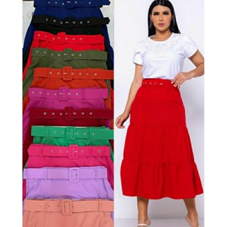 Saia Midi com Babado duas marias