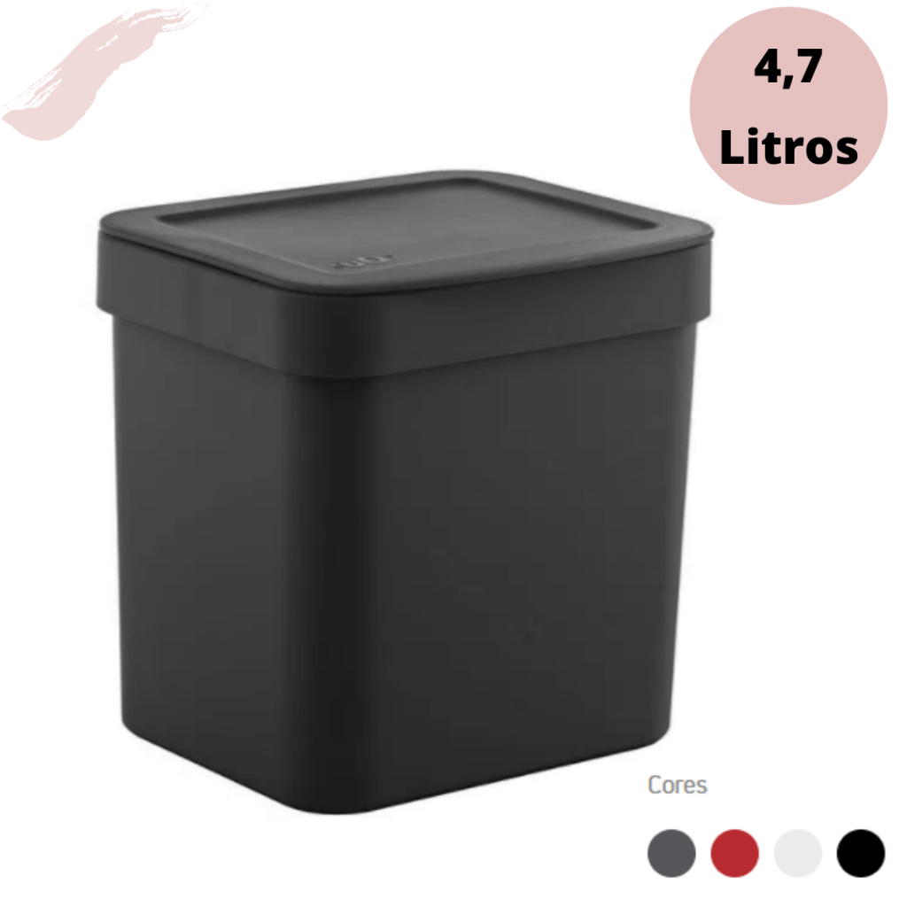 Lixeira Para Pia De Cozinha Banheiro Escritório 4,7 Litros  Esconde Sacola / Saco de Lixo