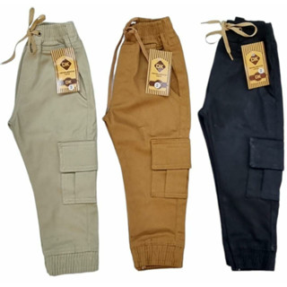 KIT 3 CALÇA JOGGER CARGO INFANTIL COM ELASTANO