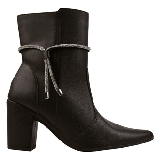 Bota Coturno Cano Médio Feminino Salto Grosso Preta - Via Mariza em Oferta na Shopee
