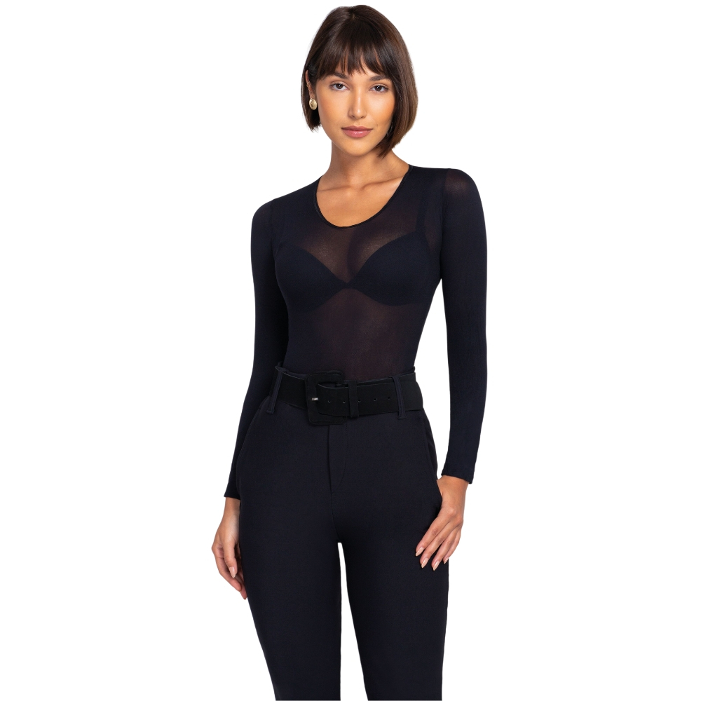 Blusa Feminina Segunda Pele Classica Com a Gola Redonda Lupo Aderente Confortavel Basica Fio 60 em Oferta na Shopee