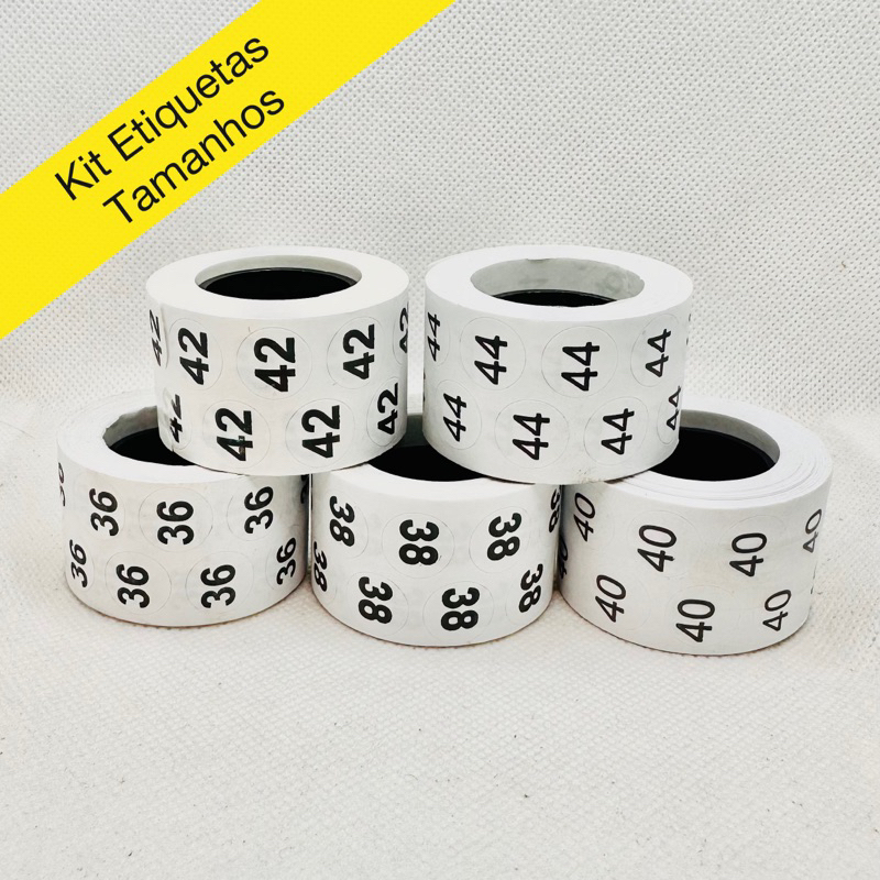 Kit Etiqueta adesiva numeração 12x12mm 5.000 unidades