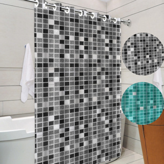 Cortina de Banheiro Box com ilhós Impermeável Antimofo Ladrilhos PVC em Oferta na Shopee