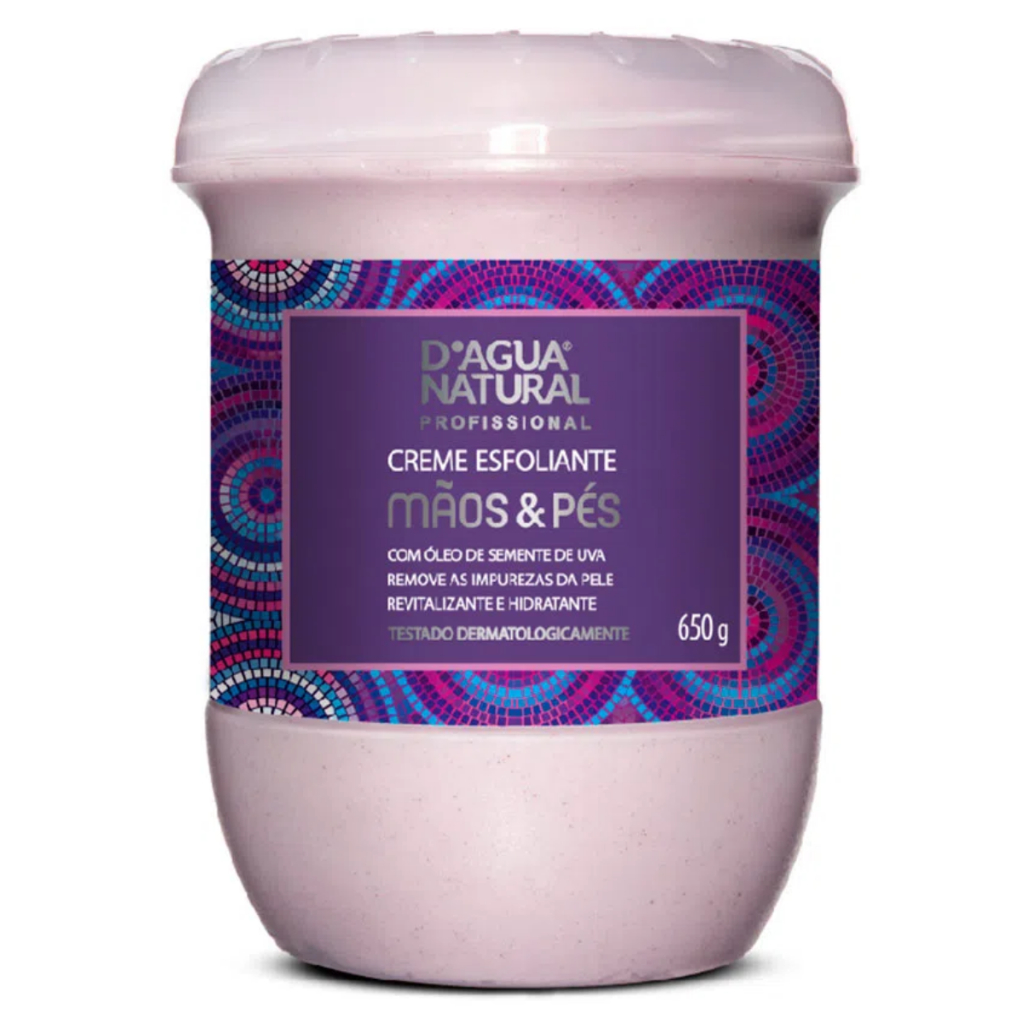 Creme Esfoliante Mãos e Pés 650g D'Agua Natural