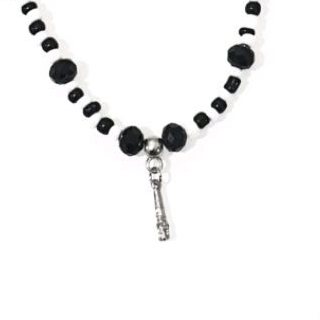 Gargantilha Choker Colar de Obaluaê Omulu Obaluae Xaxará Xapanã Orixá Preto Branco Umbanda Candomblé