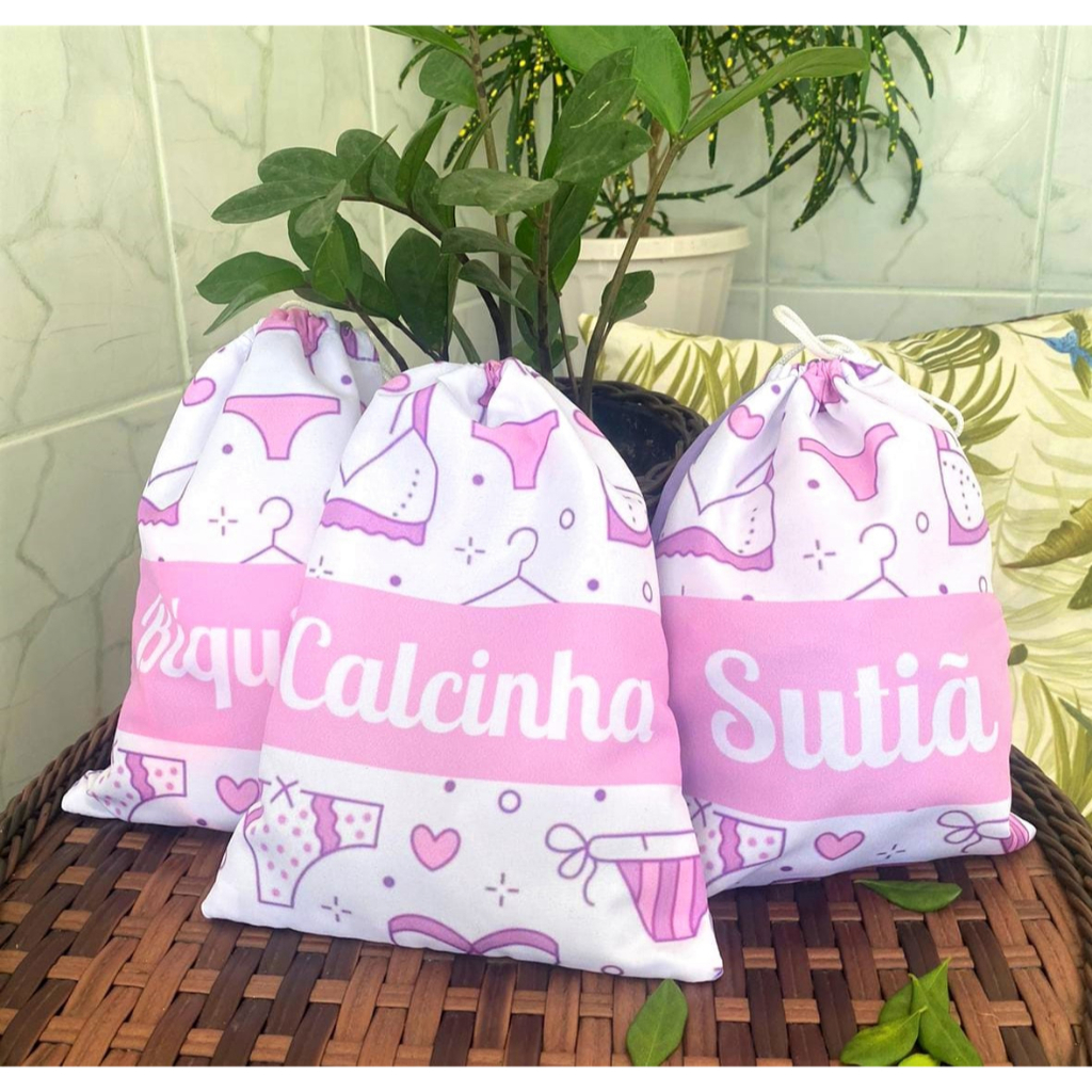 Kit 3 sacos organizadores Calcinha  , Sutiã , Biquínis.