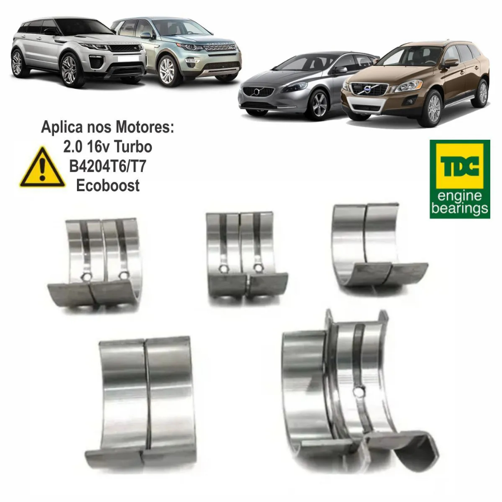 Jg Bronzina Mancal Std Land Rover Evoque/Discovery Sport 2.0 16V Turbo 2012 a 2016/Volvo S60/V40/V60/Xc60 T5 2.0 16V Turbo 2011 a 2016 LR025037/SKU729