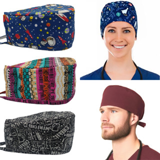 Touca Cirúrgica Bandana Gorro Médico Odonto Enfermagem Veterinária Dentista Chef De Amarrar
