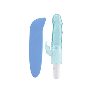 Vibrador Feminino Ponto G Clítores Rabbit Jelly + Vibrador Feminino Golfinho Mágico Aveludado Feminino Sex Shop