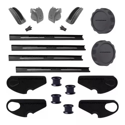 Kit Acabamento Banco Deslize Manopla Fusca - fusca Itamar Preto