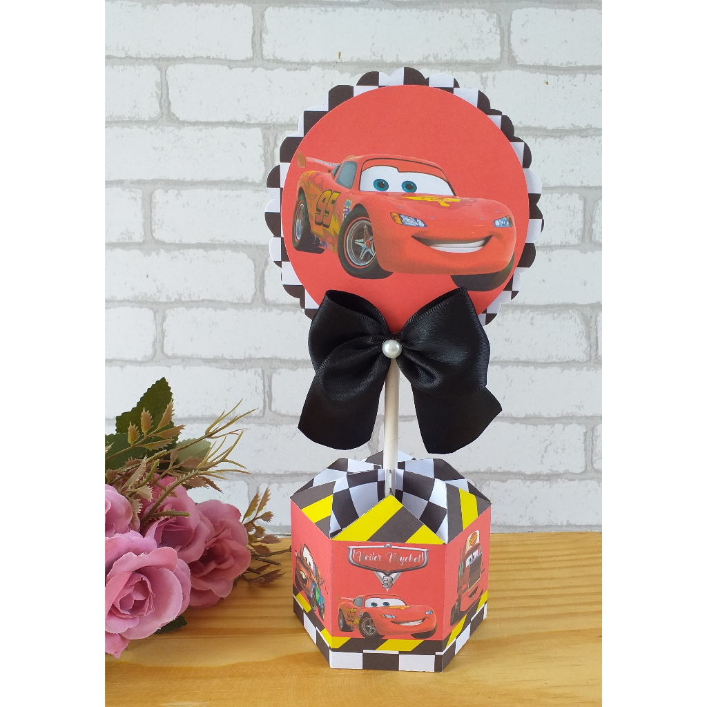 Centro de Mesa P Kit festa Relâmpago Mcqueen | Personalizados | Aniversários | Papelaria | caixinhas | Lembrancinhas