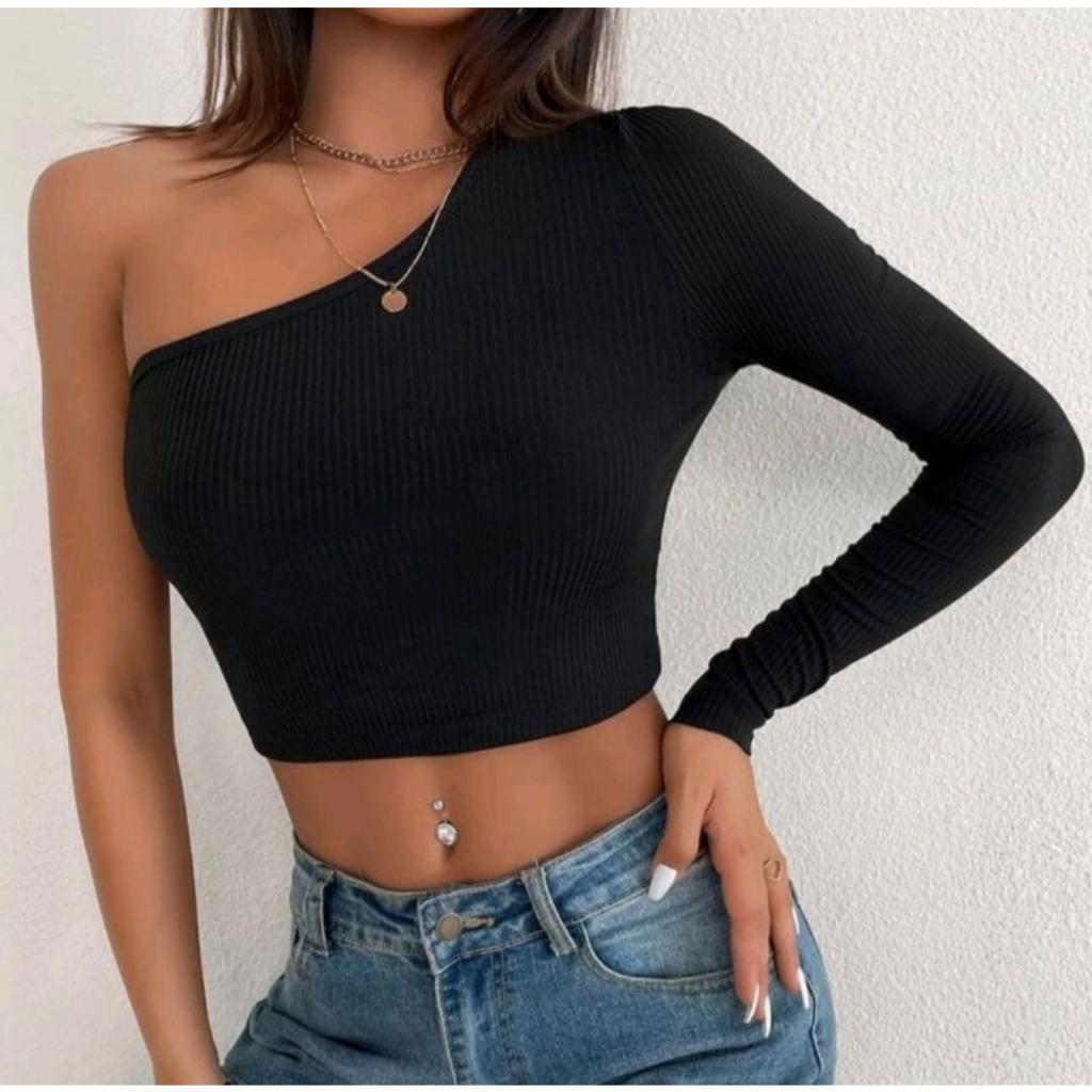 Cropped Canelado Nula Manga Moda Feminina tendencia 2023
