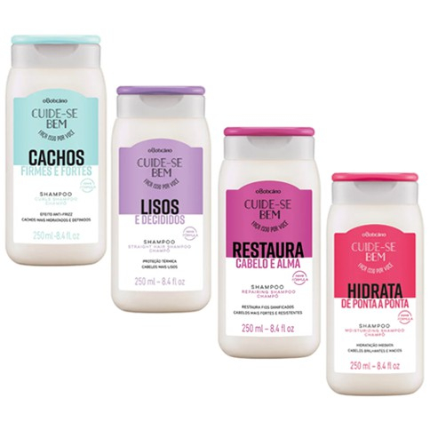 Shampoo Cuide-se Bem 250ml O Boticário - Hidrata, Cachos, Lisos