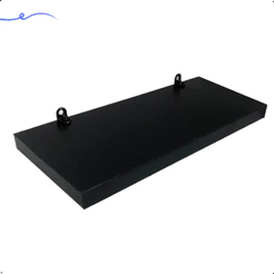 Prateleiras Preta 25X10 Com Suporte Flutuante Mdf Organizadora Decoração Cozinha Quarto Banheiro