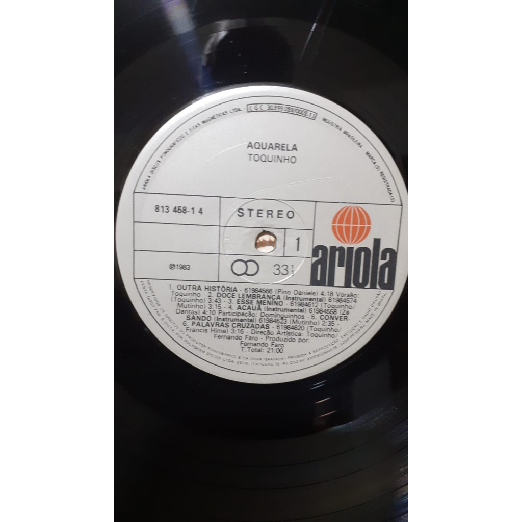 DISCO VINIL-LP- AQUARELA- TOQUINHO -1983-RARO