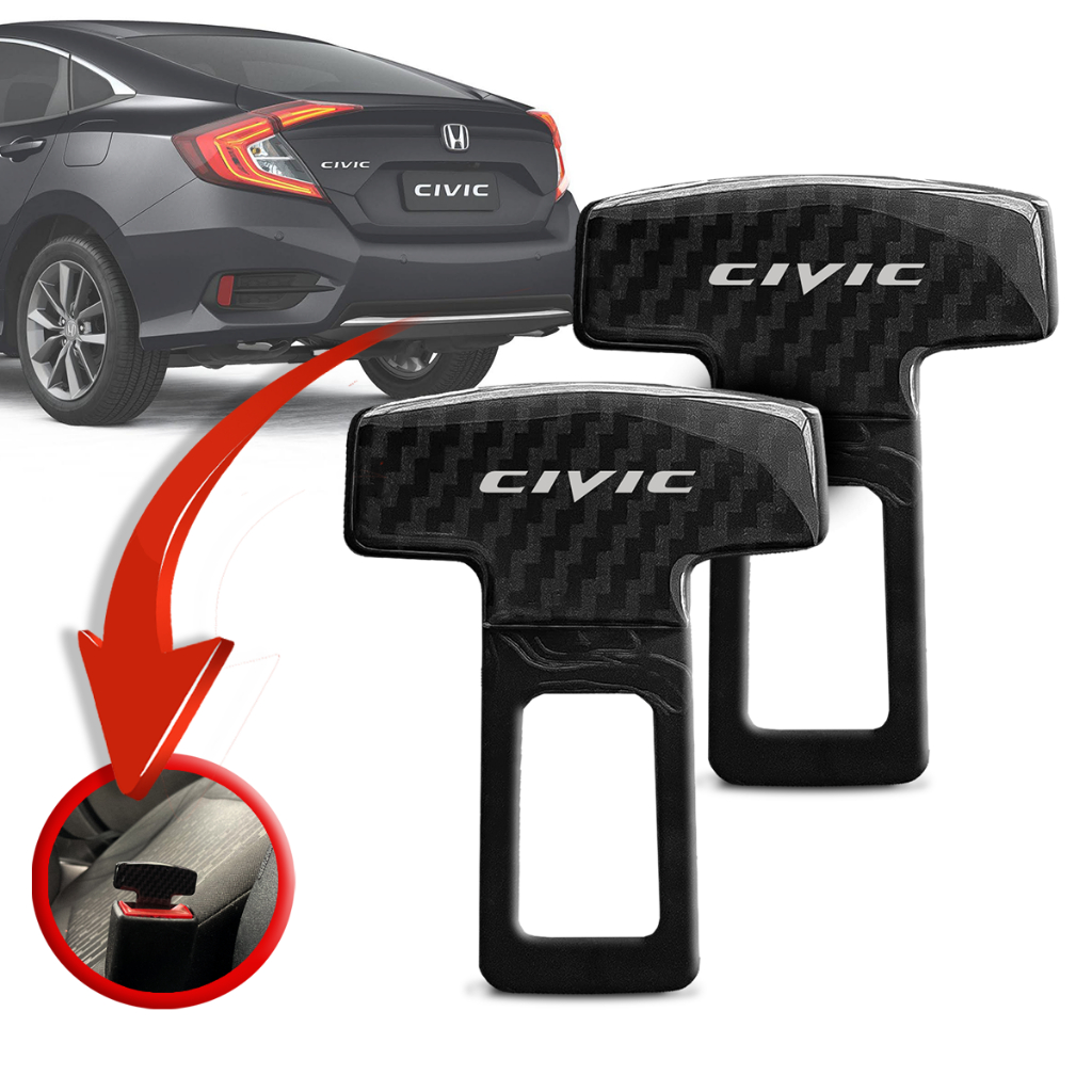 Par Fivela Lingueta Trava Cancela Som Cinto de Segurança Honda Civic G8 G9 G10 G11 Ano 2012/2026