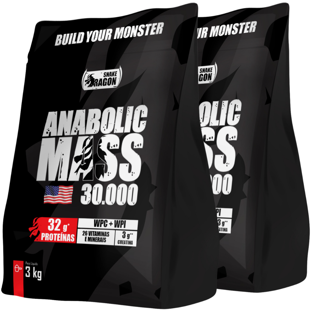 Kit 2x Hipercalórico Anabolic Mass 30000