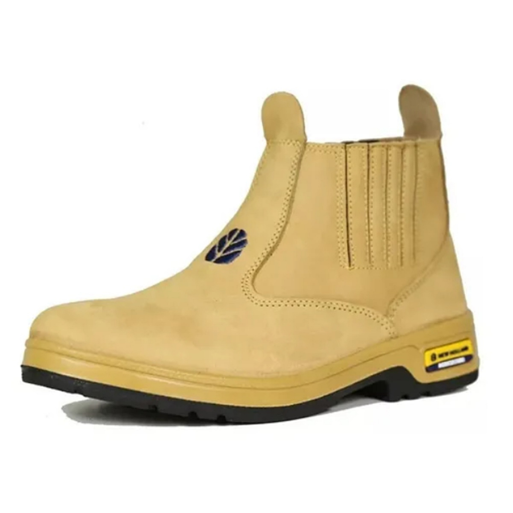BOTINA CARAMELO CASUAL NEW HOLLAND TRABALHO BOTA UNISSEX COURO NOBUCK