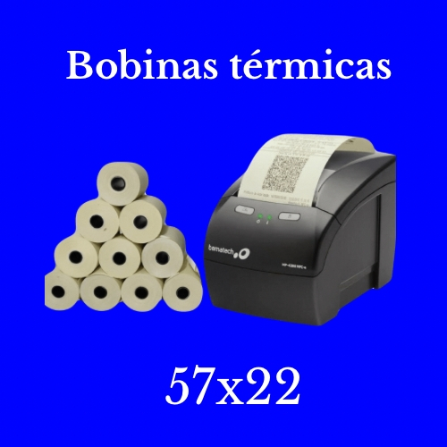 Bobina térmica 57x22 c/84 unidades.