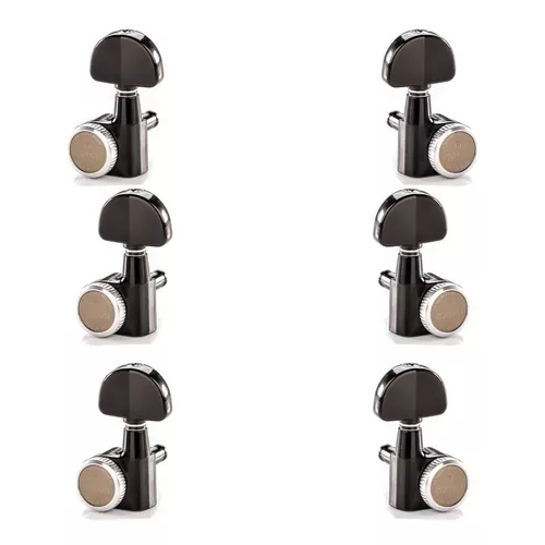 Tarraxa para Violão/Guitarra Gotoh Preto Com Trava SG30120MGT 3+3