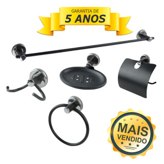 Kit Acessórios Para Banheiro Lavabo Aço Inoxidável Metal C. 9910
