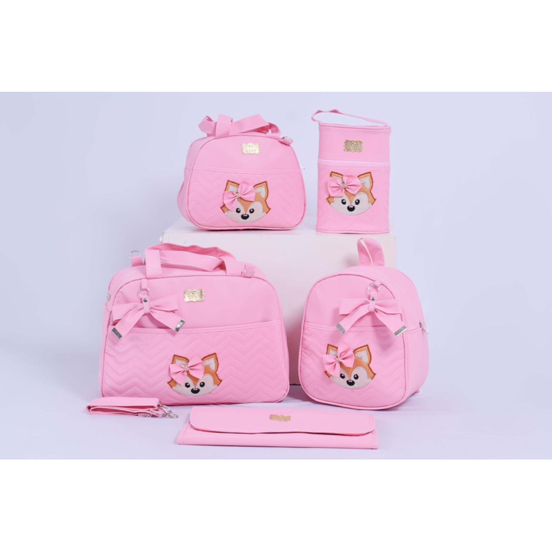 Kit Bolsa Maternidade menino/menina de luxo bolsa de bebê raposinha luender baby