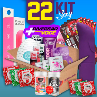 Kit 22 Itens Diversos Sex Shop Para Casais Lubrificantes Vibradores Raspadinha