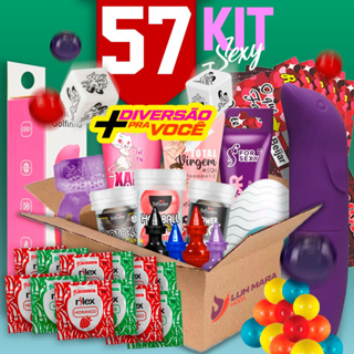 Kit Sexy Shop Para Homem E Mulher Com 57 Produtos Com Dadinho De Posições Vibrador Lubrificante
