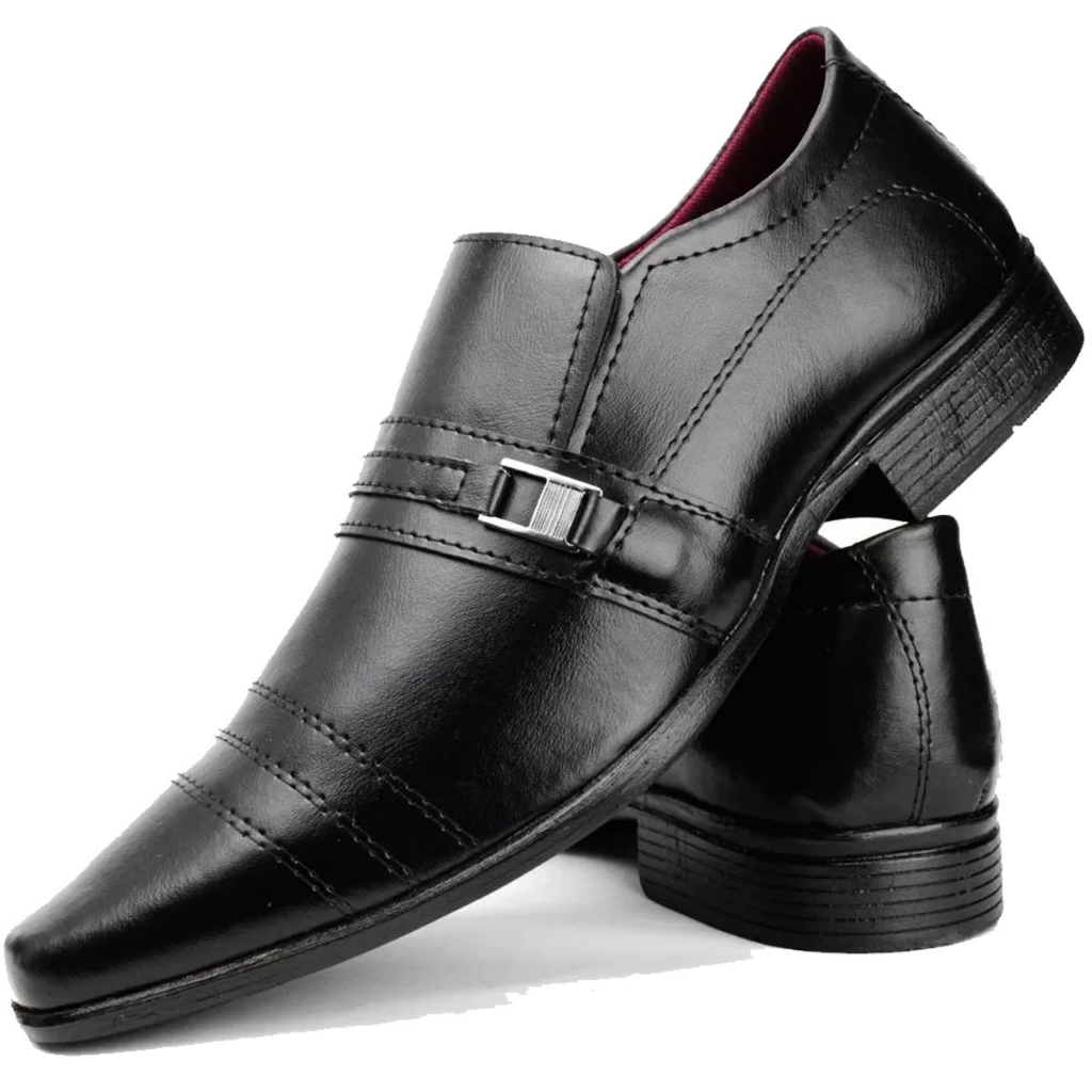 Kit 2 Pares Sapato Social Masculino Estilo Italiano Preto E Marrom — imagem 2 de 2