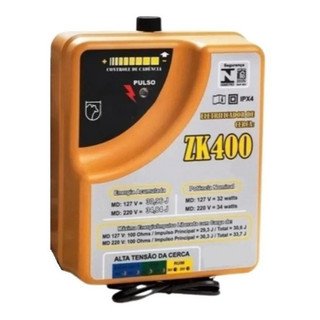 Eletrificador De Cerca Elétrica Rural Zk400 Zebu 400km 110v 127v mais forte do Brasil