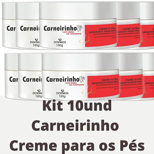 Kit 10 Carneirinho Creme Para Os Pés Com Sebo De Carneiro - Dokmos