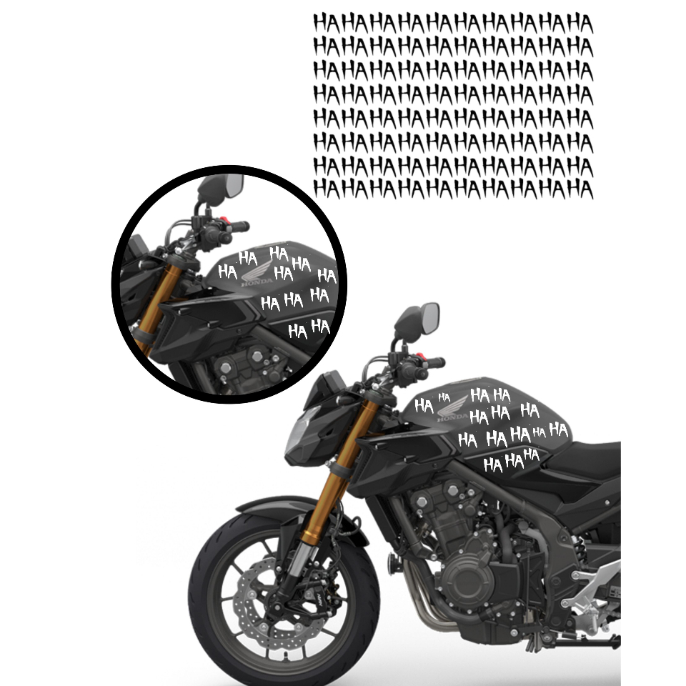 Adesivo HAHAHAHAHAH para moto pacote com 10, 20 e 40 unidades de HA AD1146 F15111E55E48R4S