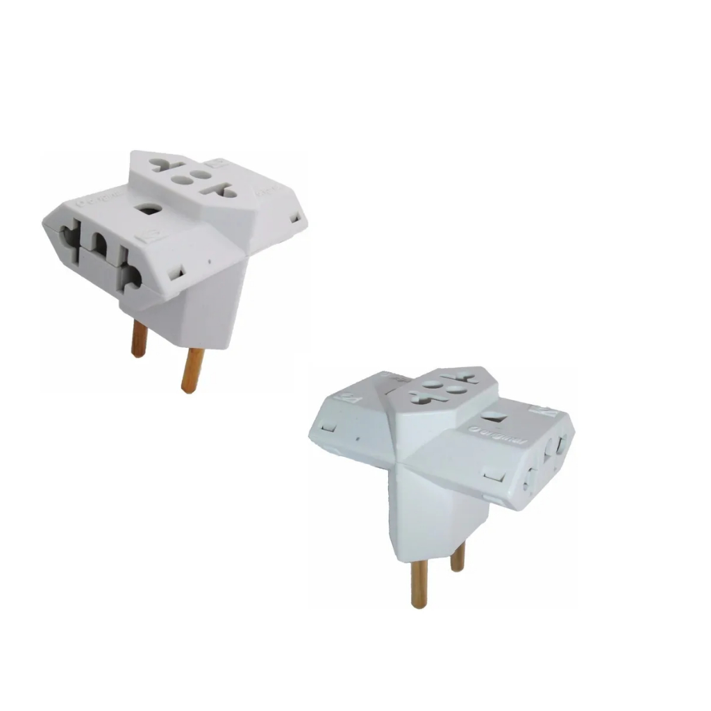 Kit C/ 100 unidades  Adaptador Tomada D Multiuso Plug Elétrico 10ah  Benjamin em Oferta na Shopee