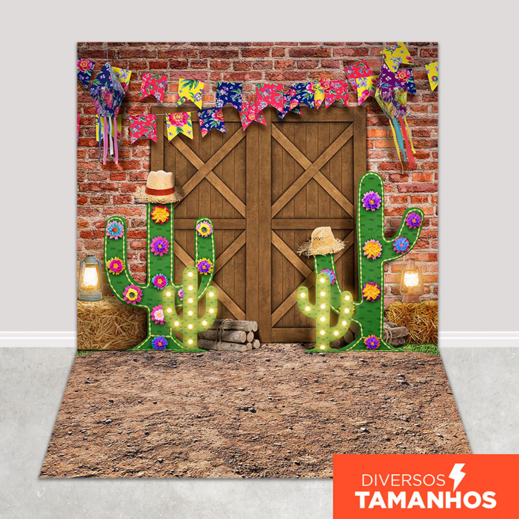 Fundo Fotográfico Festa Junina Porta de Madeira Em Tecido FJN-118 em Oferta na Shopee